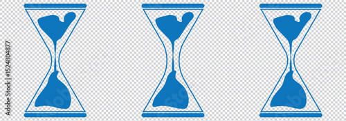 Vector Hourglass Icon for Time Management or Waiting, Illustrating Temporal Passage and Patience in Processes and Tasks EPS 10
