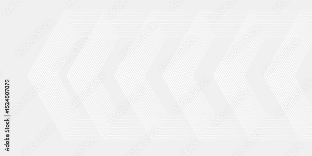 Fototapeta premium Abstract white gray background with glowing geometric lines. Modern shiny gray hexagon lines pattern. Technology futuristic concept. Suit for poster, banner, brochure, cover, flyer. Eps10