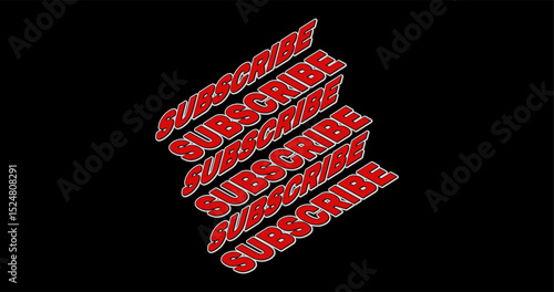 Red Text Subscribe on Black Background