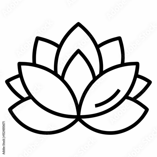 Water Lily outline icon on white background