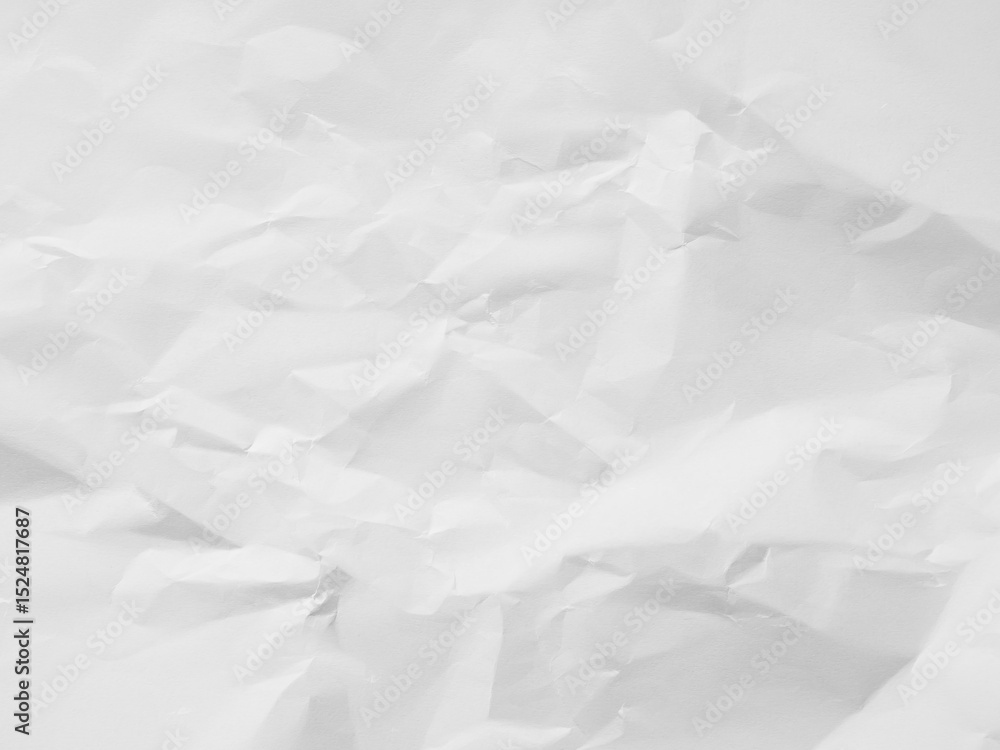 Fototapeta premium Paper background texture crumple wrinkle white pattern, torn newspaper abstract rough vintage wall parchment crease scrapbook coraboard, wrinkled aged crushed crumpled.