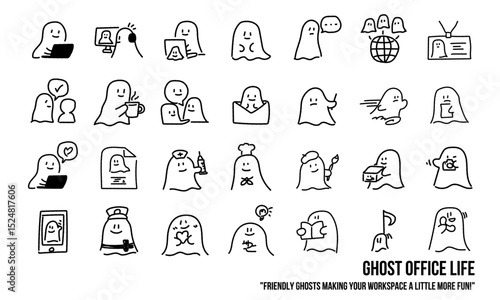 Ghost Office Lite – Monochrome Doodle Icons