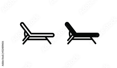 deck chair silhouette, high quality vector