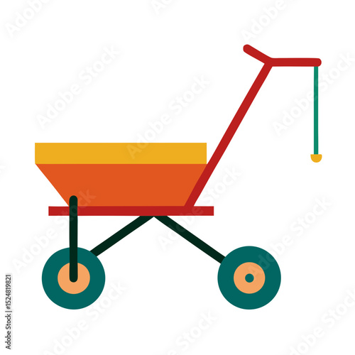 Two wheeled garden cart icon illustration