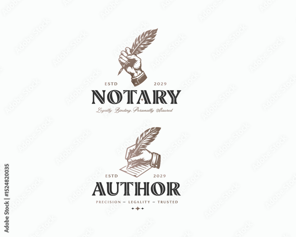 Obraz premium Quill signature for Law Firm, Law Office, Lawyer services logo template design