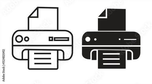 printer icon, digital printing, isolated on white background, vector illustration.