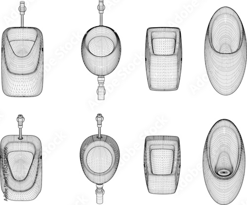 vector illustration of a urinal monobloc design for urination
