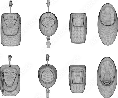 vector illustration of a urinal monobloc design for urination