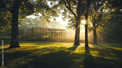 Glass House - Philip Johnsonâ€™s transparent residence in Connecticut, USA.