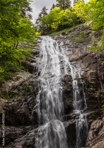 Beautiful waterfall from the Canyon of the waterfalls eco path in Smolyan, Bulgaria