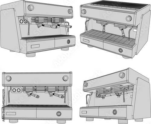 Vector illustration of a grinder machine design for grinding coffee beans to be served as a drink in cafes and restaurants