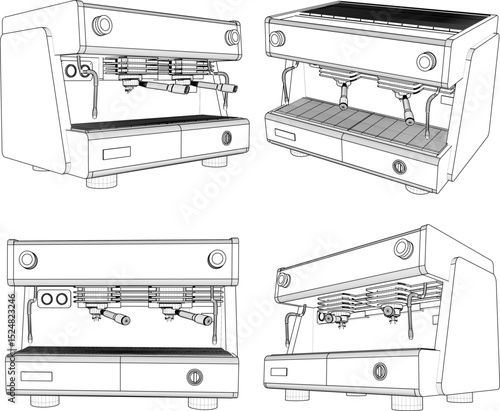 Vector illustration of a grinder machine design for grinding coffee beans to be served as a drink in cafes and restaurants 