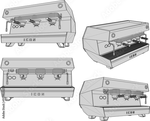 Vector illustration of a grinder machine design for grinding coffee beans to be served as a drink in cafes and restaurants 
