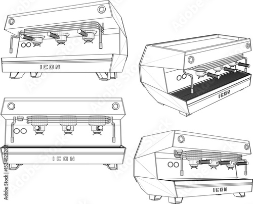 Vector illustration of a grinder machine design for grinding coffee beans to be served as a drink in cafes and restaurants