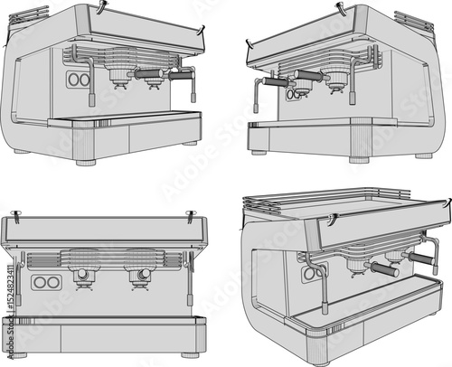 Vector illustration of a grinder machine design for grinding coffee beans to be served as a drink in cafes and restaurants