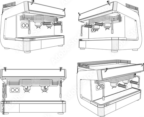 Vector illustration of a grinder machine design for grinding coffee beans to be served as a drink in cafes and restaurants