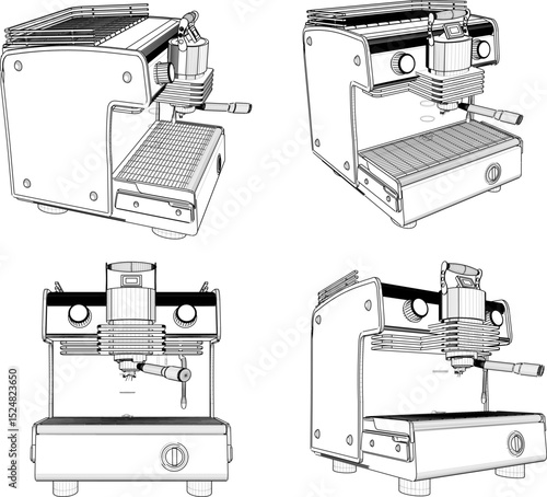 Vector illustration of a grinder machine design for grinding coffee beans to be served in cafes and restaurants