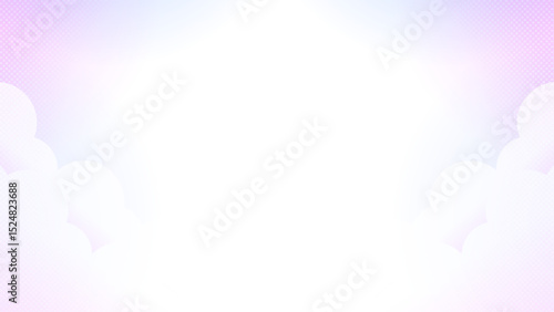 ピンクのグラデーションの雲の横長のフレーム背景