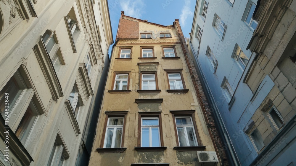 Fototapeta premium Keret House - One of the world's narrowest houses, located in Warsaw, Poland.