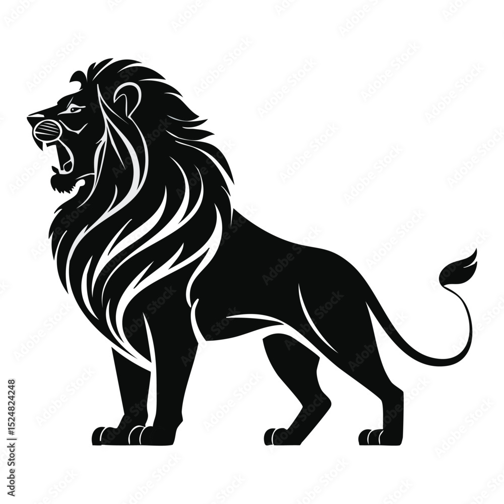 Obraz premium Lion Silhouette Vector Draw
