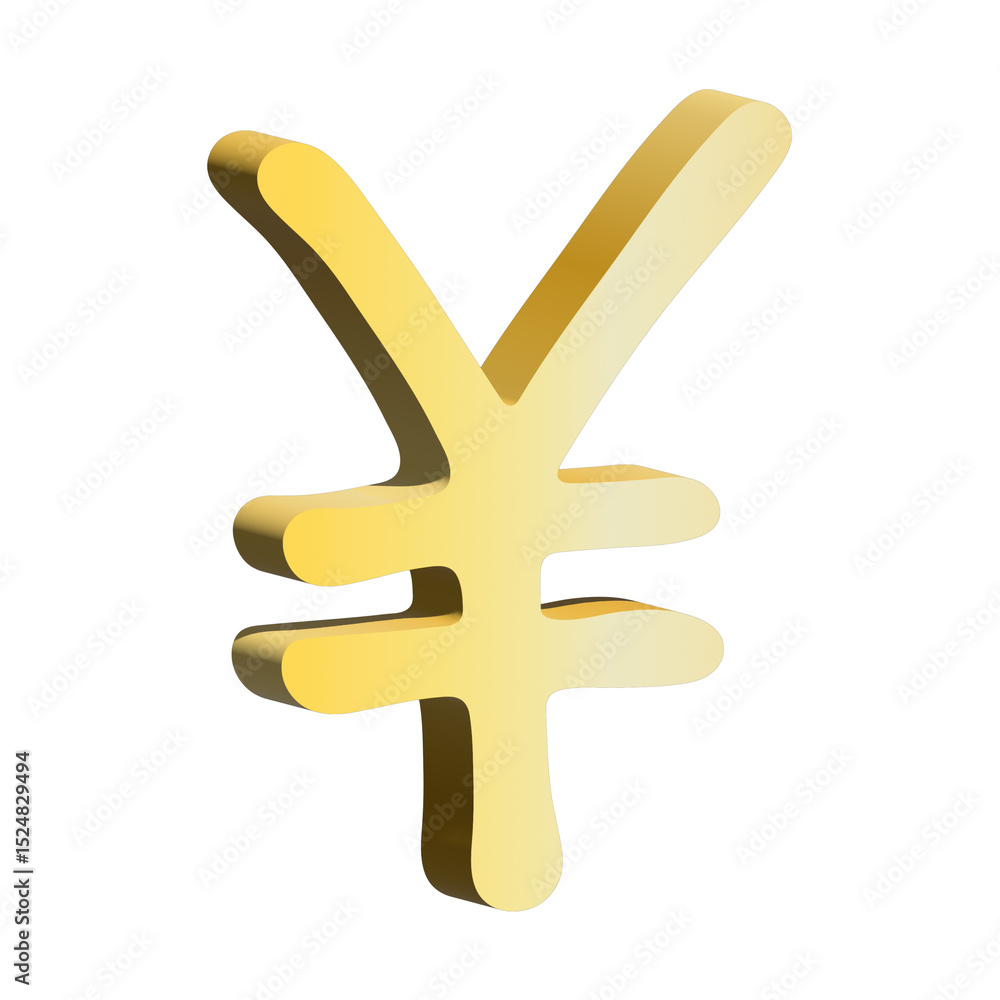 Fototapeta premium 3d yen currency symbol. Single element for design