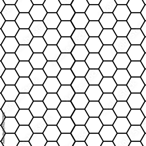 Honeycomb pattern with hexagon mesh. Texture bee comb grid. Flat vector illustration isolated on white background.