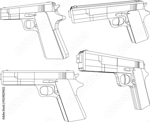 vector illustration of gun design for police weapon