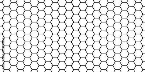 Honeycomb pattern with hexagon mesh. Texture bee comb grid. Flat vector illustration isolated on white background.