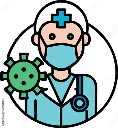 Coronavirus and  doctor vector 
