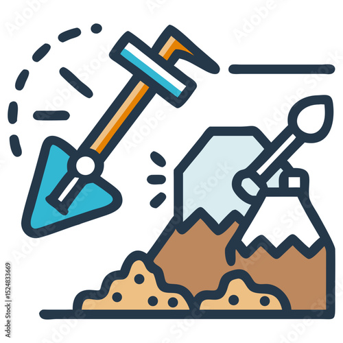 Mining Operation and Digging Icon