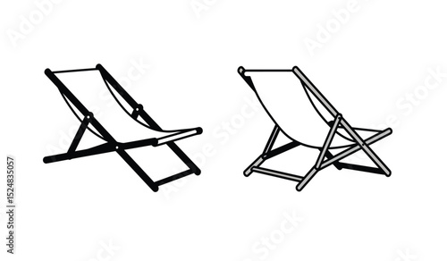 deck chair silhouette, high quality vector