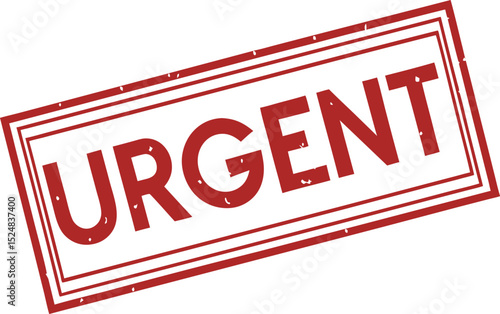 Distressed Red "Urgent" Stamp on White Background, Indicating Importance and Required Attention.