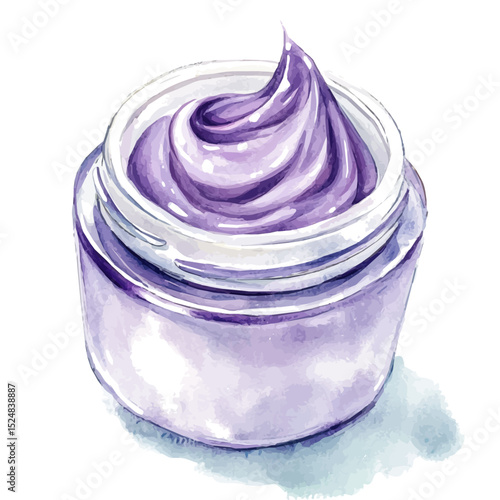 watercolor vector of Hair Removal Cream, high quality, isolated on a white background.