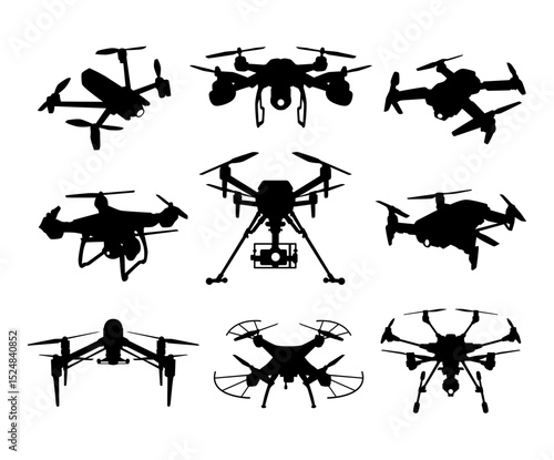 multiple drone silhouette collection set