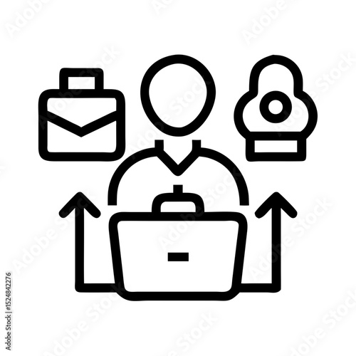 Freelance & Productivity icon Containing work online, remote work, freelancer, laptop, home office, client meeting, self-employed, graphic designer and Solid,line, silhouette, vector icons collection.