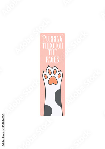 Purring Through The Pages - Cat Paw Bookmark Design