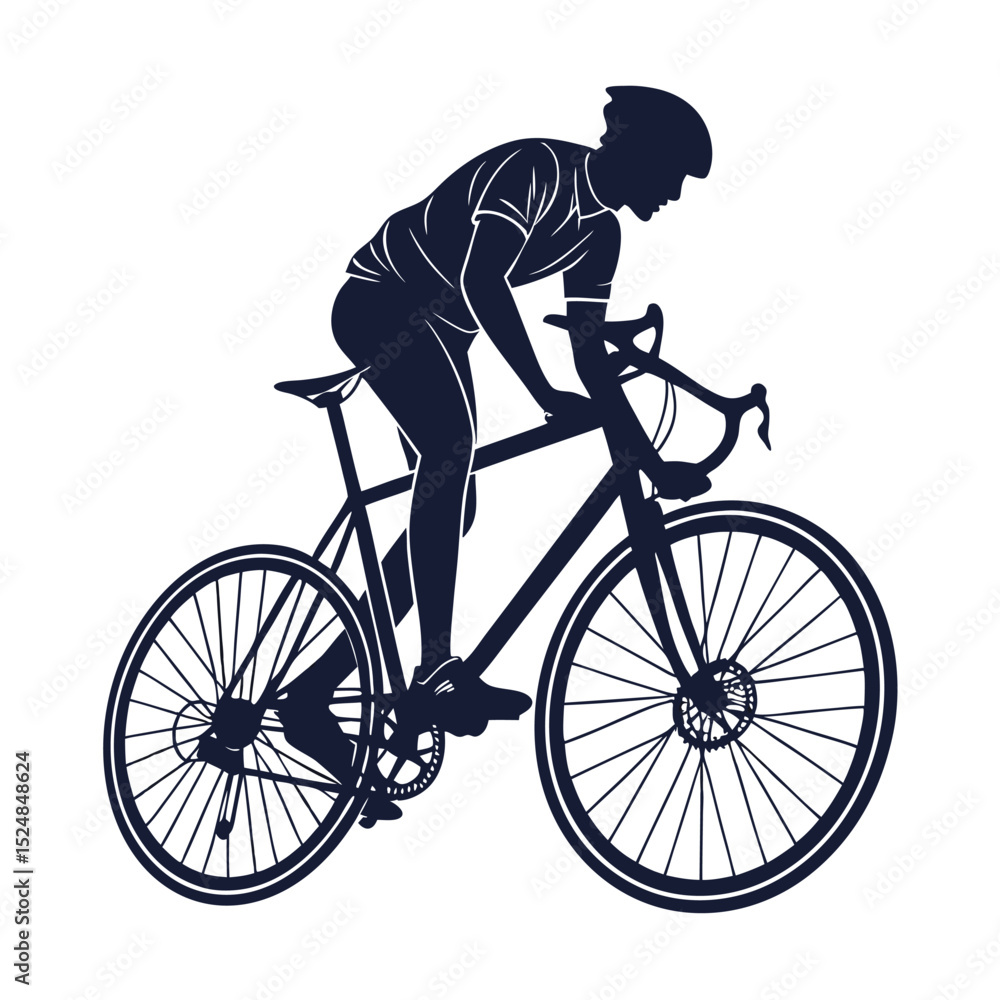 Fototapeta premium silhouette bicycle on white background