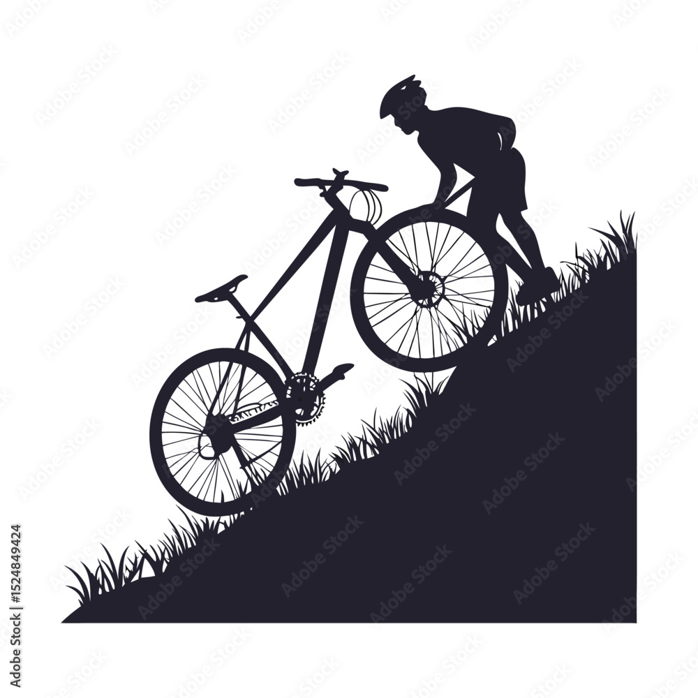 Fototapeta premium silhouette bicycle on white background