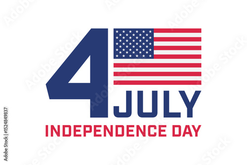 Words happy 4th of July and a US flag perfect for Independence Day celebrations social media posts, marketing materials, and greetings.