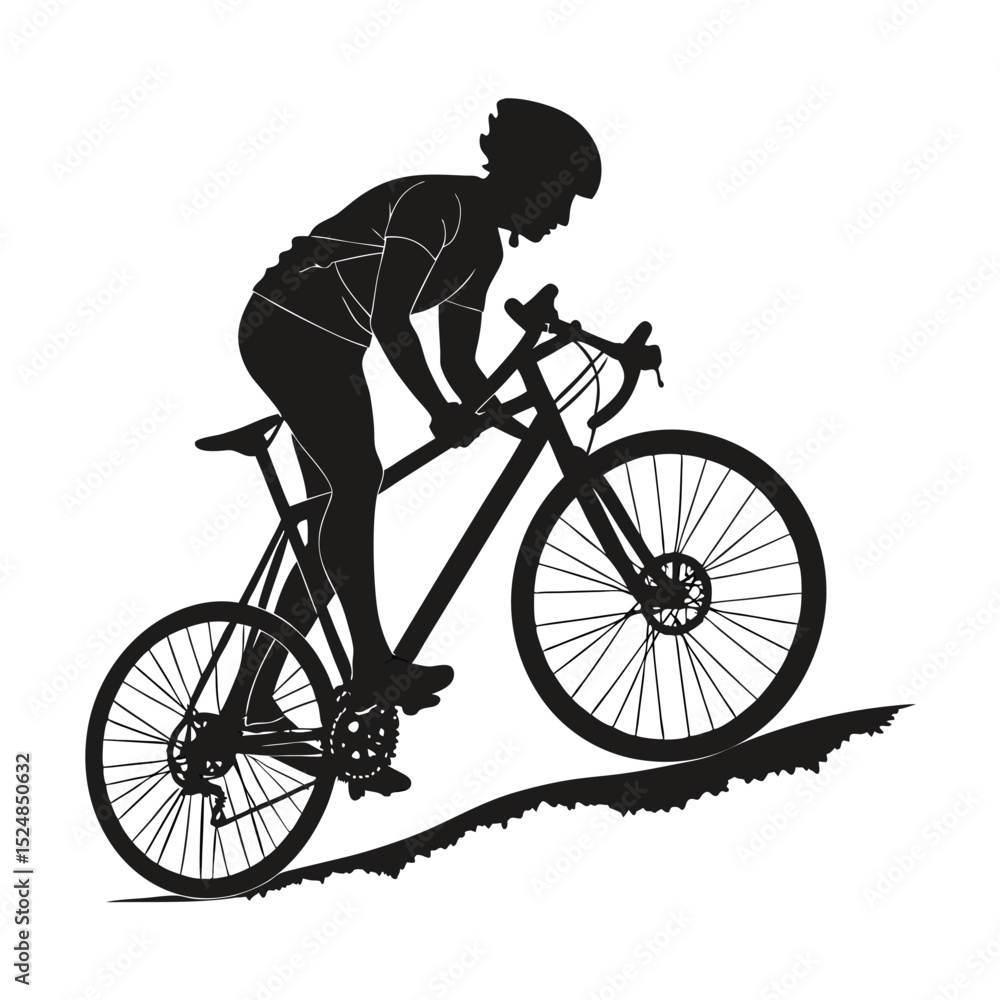 Naklejka premium silhouette bicycle on white background