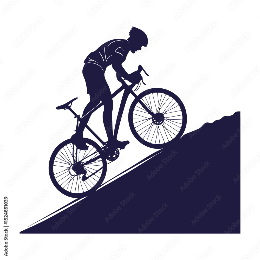 Naklejka premium silhouette bicycle on white background