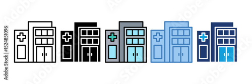 Hospital Building Icon Element For Design