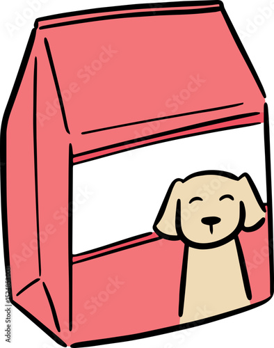 Illustration of dog food bag

