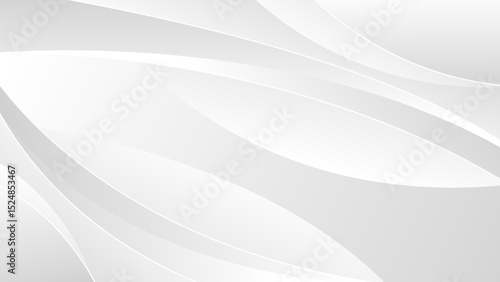 Elegant modern white and gray curved background. Minimalist abstract flow lines for modern business wallpaper, presentation, banner, cover, template design, website, and more