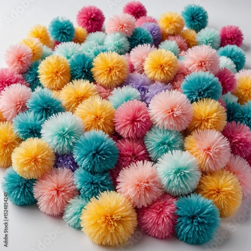 Vibrant pastel pom poms for creative crafting inspiration
