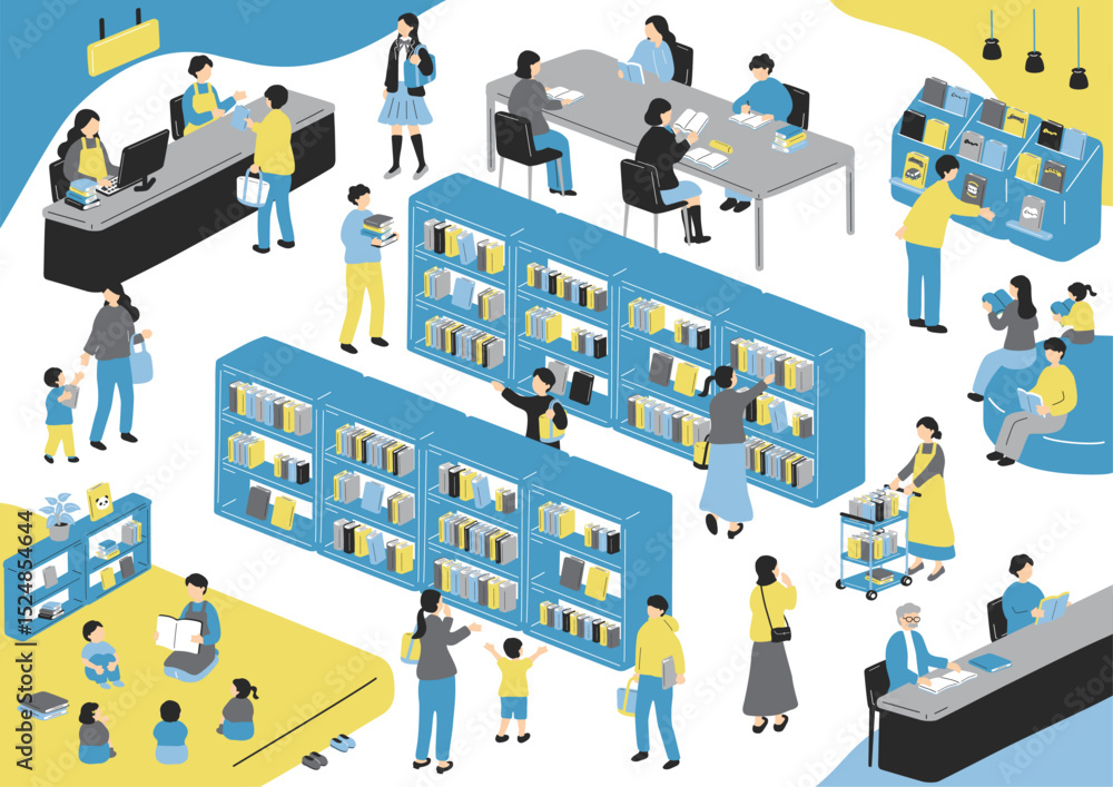 Obraz premium 図書館の風景