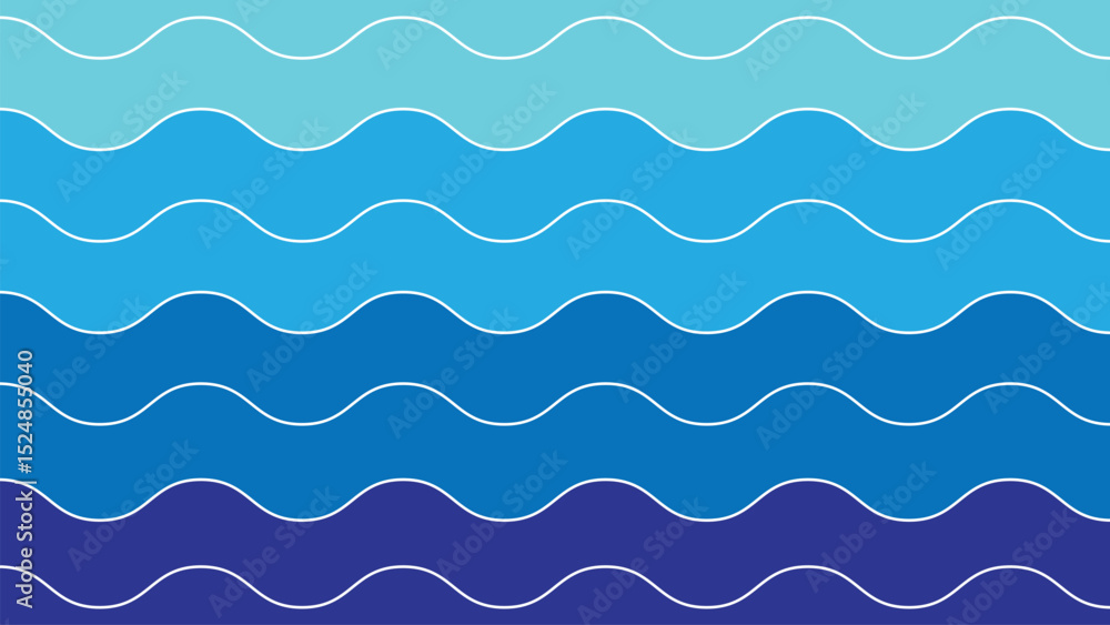 Blue Gradient Waves in Abstract Design Flowing Across the Background Blue Gradient Waves in Abstract Design Flowing Across the Background
