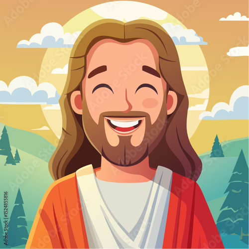 Happy Jesus Smiling and Giggling