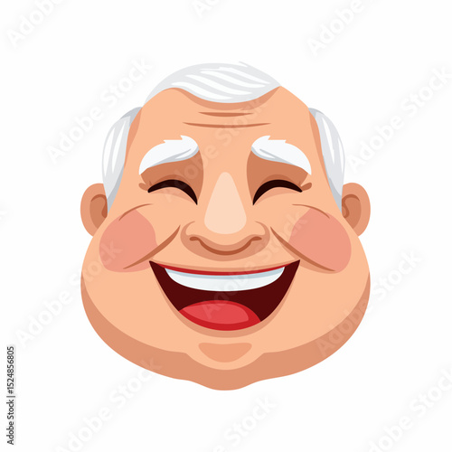 old chubby man face giggling