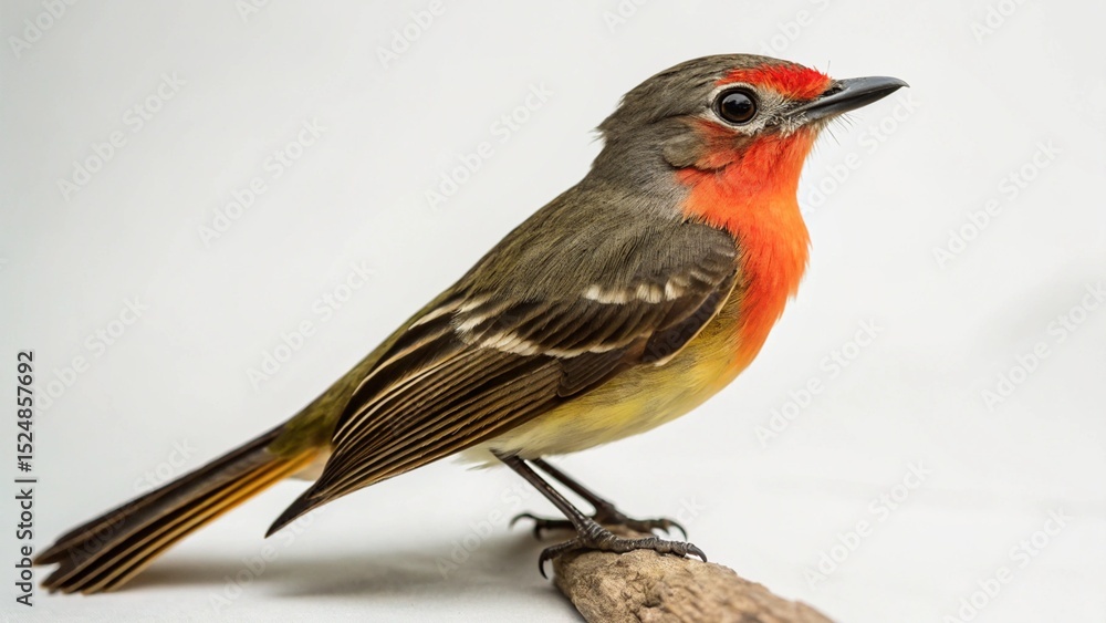 Fototapeta premium Flycatcher on studio background